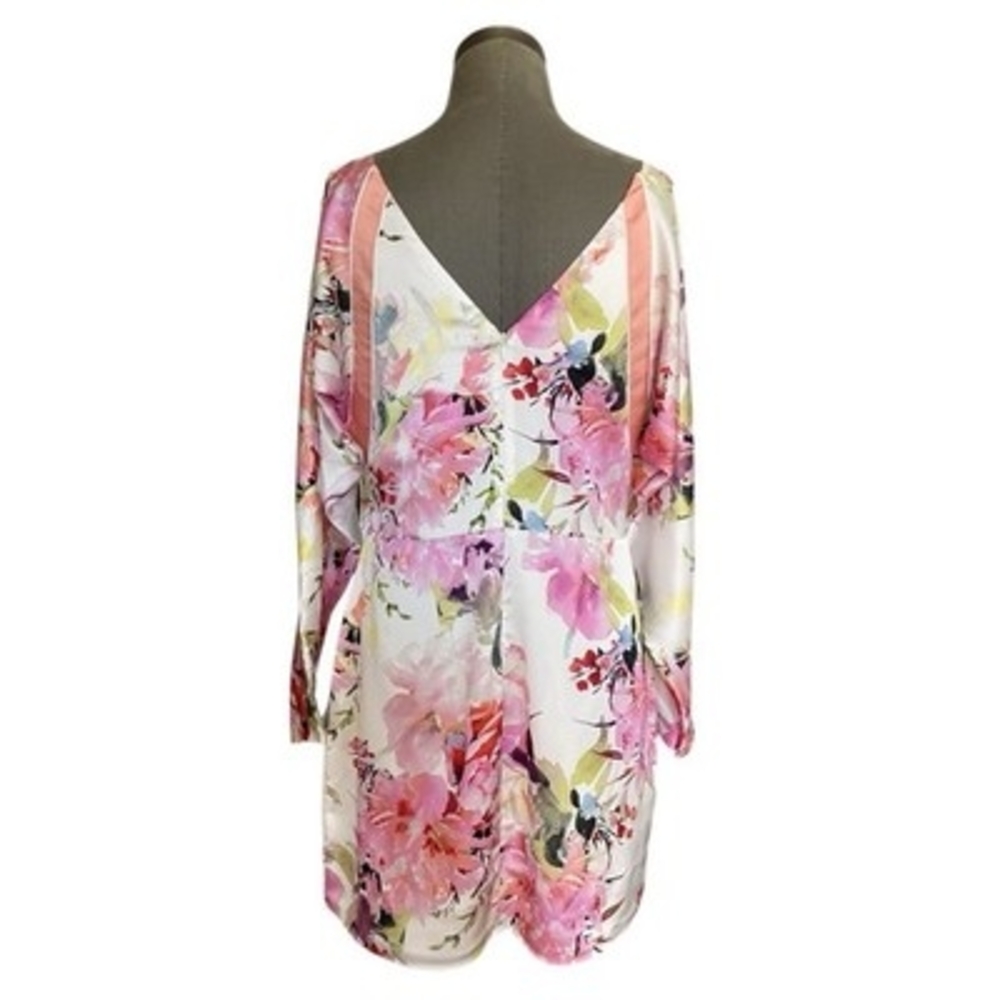Guess Marciano Petal Perfection Floral Open Back Zip Mini Dress Size L Worn Once - Picture 8 of 13